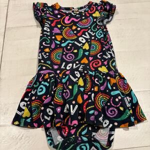 Little Bum Bums Ruffle Dress Hearts & Rainbows 12-18 months
